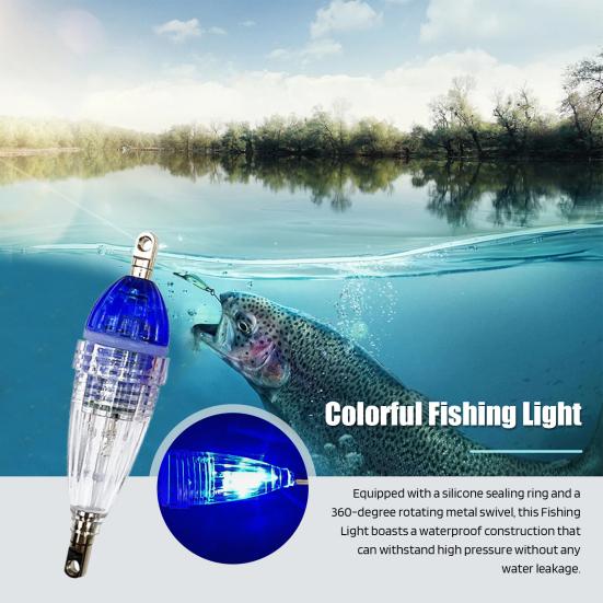 Underwater Fishing Lamp Waterproof Colorful LED Fish Luring Light Submersible Deep Drop Fish Attraction Gathering Lamp Fishing Accessories