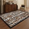 Leopard Print Area Rug – European Style Living Room Carpet for Sofa, Non-Slip Bedroom Bedside Floor Mat, Large