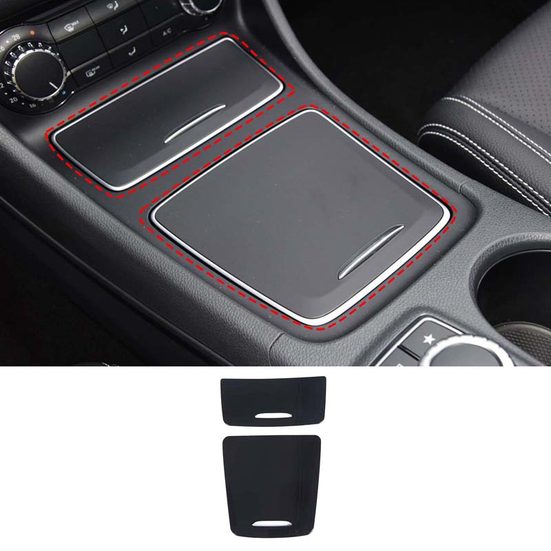 Глянцевый черный автомобильный ящик для хранения центральной консоли, декоративная панель для Mercedes Benz CLA GLA a Class W117 W176 A180