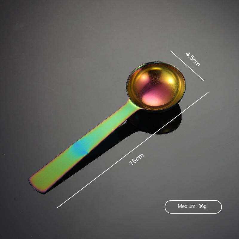 HANYANG 304 Нержавеющая сталь Серебряная сварка Большая мерная ложка с ручкой Титан позолоченный Красочные кухонные принадлежности для выпечки