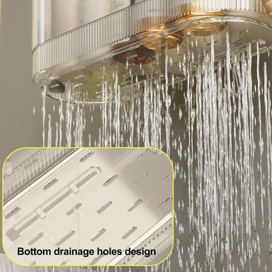 Полка для душа без сверления, съемная полка для хранения на присосках с крючками, настенный прозрачный ящик для хранения, органайзер для ванной для душевых принадлежностей