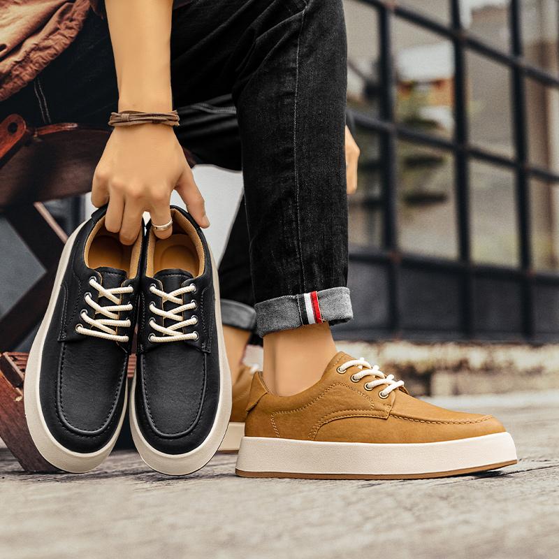 Модная мужская обувь класса люкс, повседневная обувь на шнуровке для мужчин, новое поступление, удобная обувь для ходьбы, классические кожаные туфли для скейтбординга для мужчин