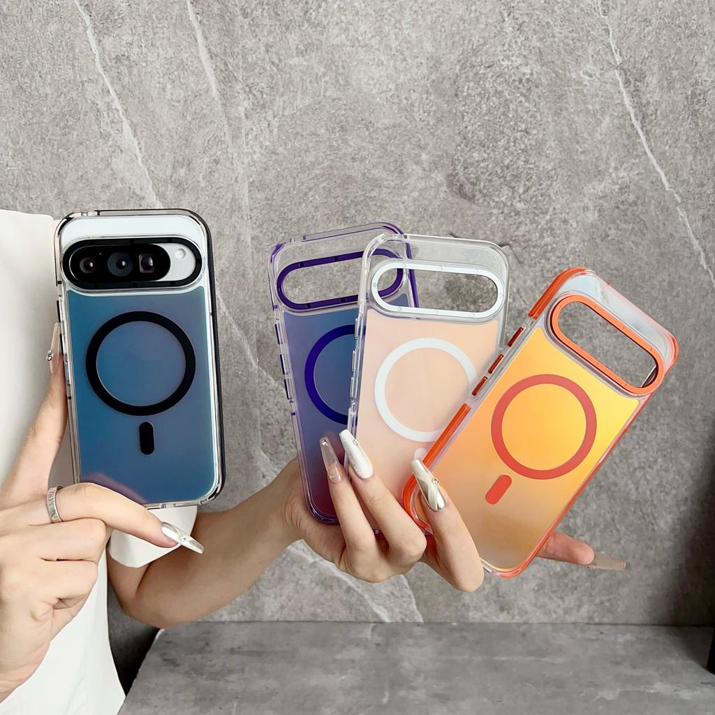 Сверхпрочный противоударный и противоскользящий чехол для Google Pixel 9 10 Pro XL, магнитная крышка, нанопокрытие, защита от окисления и градиентный цвет