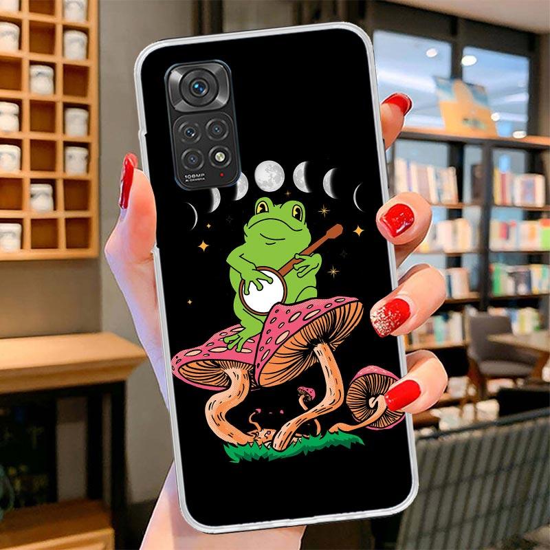 Коттеджкор Лягушка Гриб Кавайный Чехол для Телефона Для Xiaomi Redmi Note 15 14 13 12 11 10 Pro Plus 14S 12S 11S 11T 11E 10S Мягкий