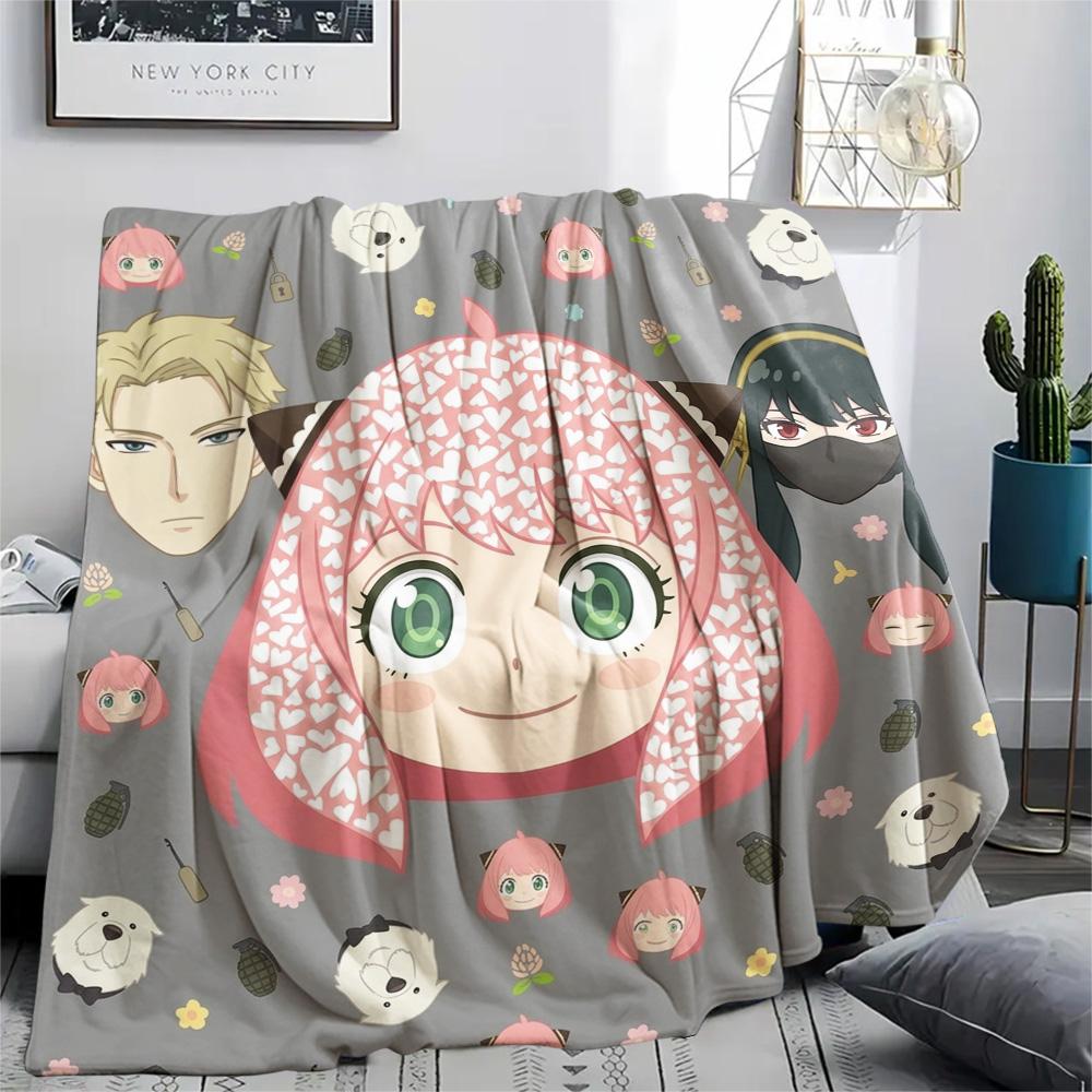 1PC Spy Family Patterned Flannel Blanket Suitable For All Seasons For Home Decor Warmth And Comfort Gifts Holiday Present