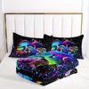 Mushroom Comforter Set Colorful Sparkle Natural Wild Fungus Bedding Set Botanical Plants Duvet Set Butterfly Comforter