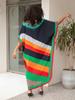 EDOLYNSA Plus Size Women's Kaftan Dress 2024 Summer Multicolor Printed V-Neck Batwing Sleeve Beachwear Swimsuit Coverup Cozy House Dress