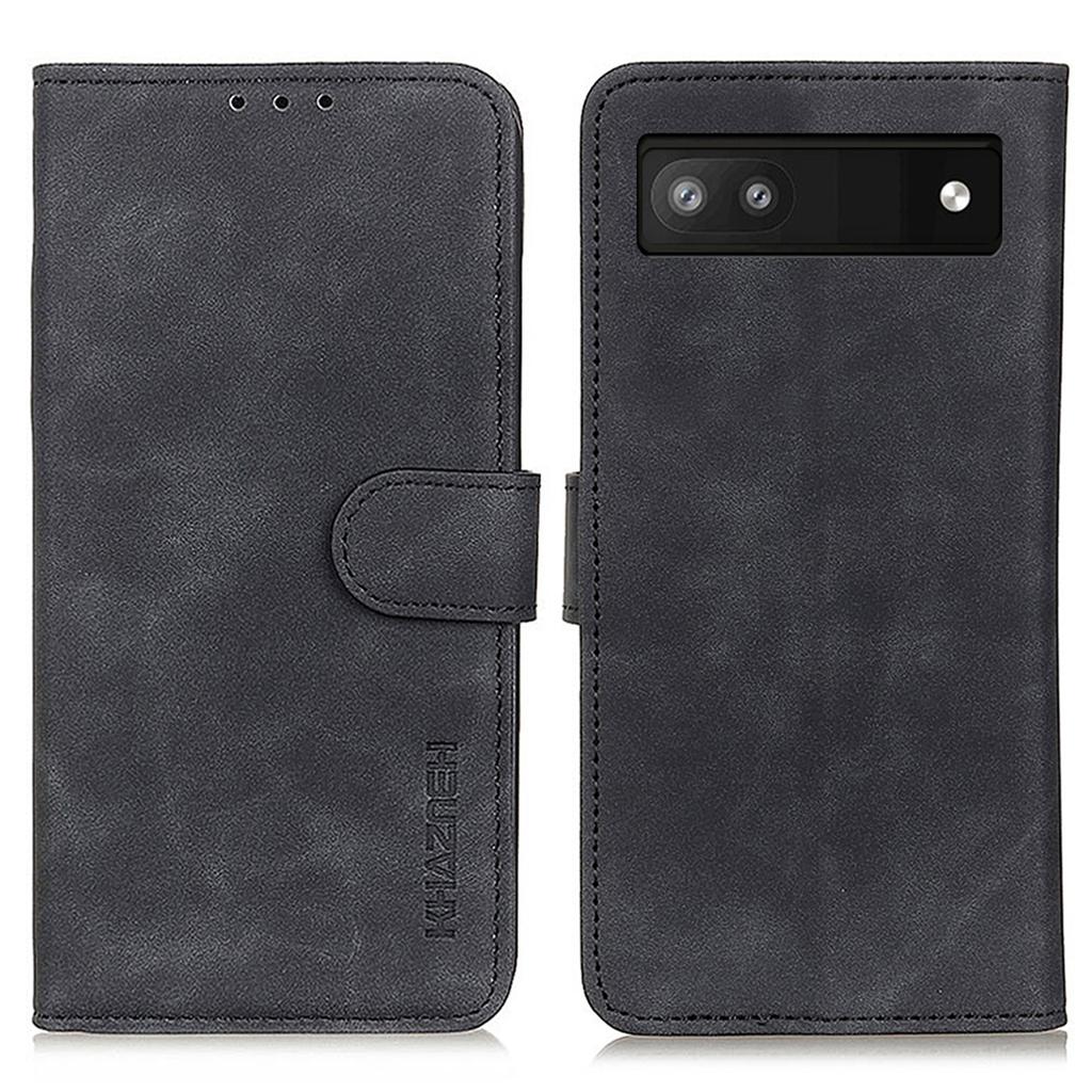 KHAZNEH For Google Pixel 7a Phone Leather Case Retro Texture Phone Cover with Stand Wallet
