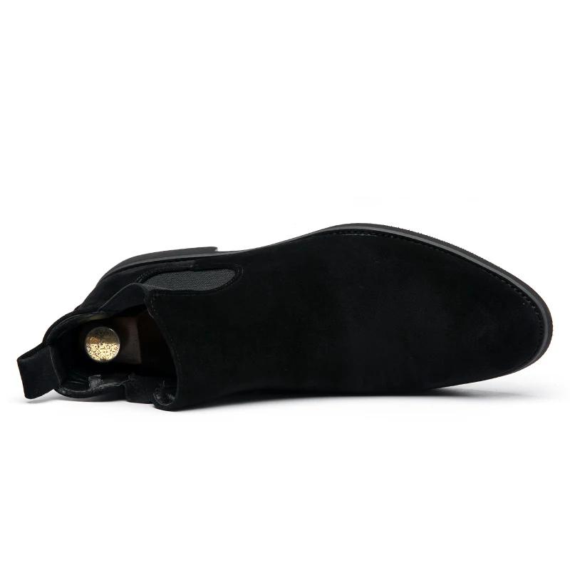 Ботинки «Челси», мужские синие ботинки из искусственной замши, классические модные деловые повседневные мужские короткие ботинки до щиколотки, Zapatos De Seguridad Hombre