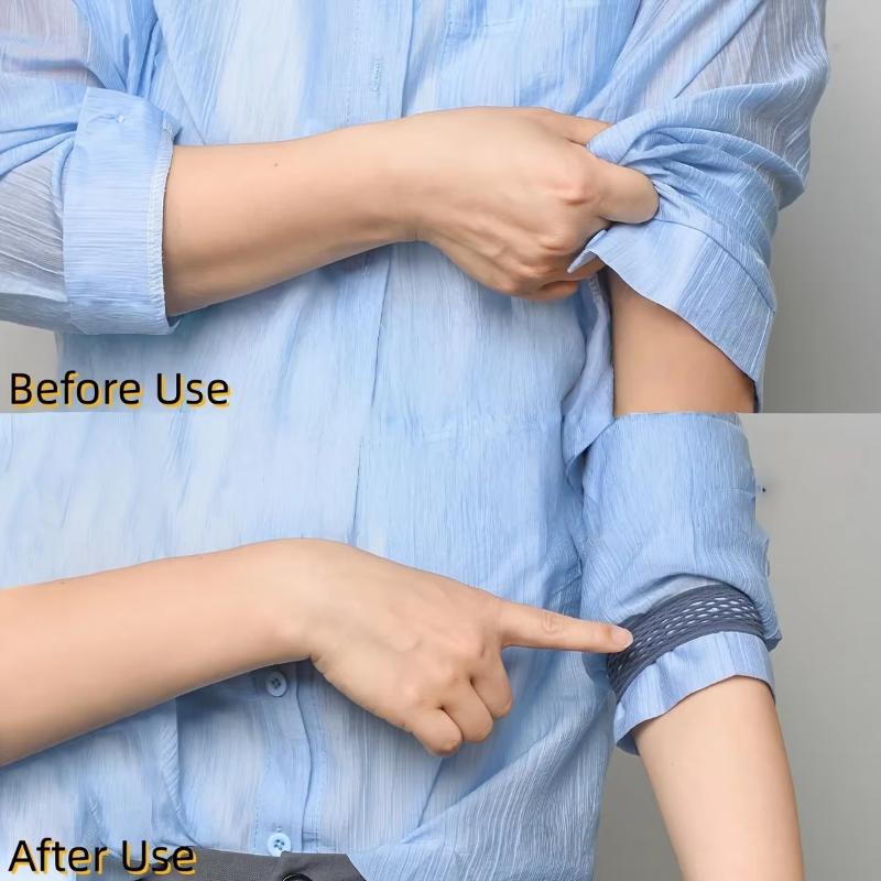 5PCS Portable Elastic Sleeve Shorteners Non-Slip Cuff Fasteners for Shirt Hanfu Blazer Travel