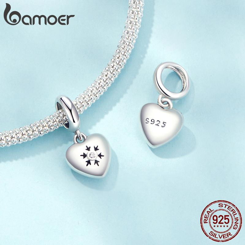 BAMOER 925 Стерлинговое Серебро Океанский Мир&Стоппер Шарм Звезда Сердце Снежинка Подвеска подходит для Оригинального Браслета DIY Шарм