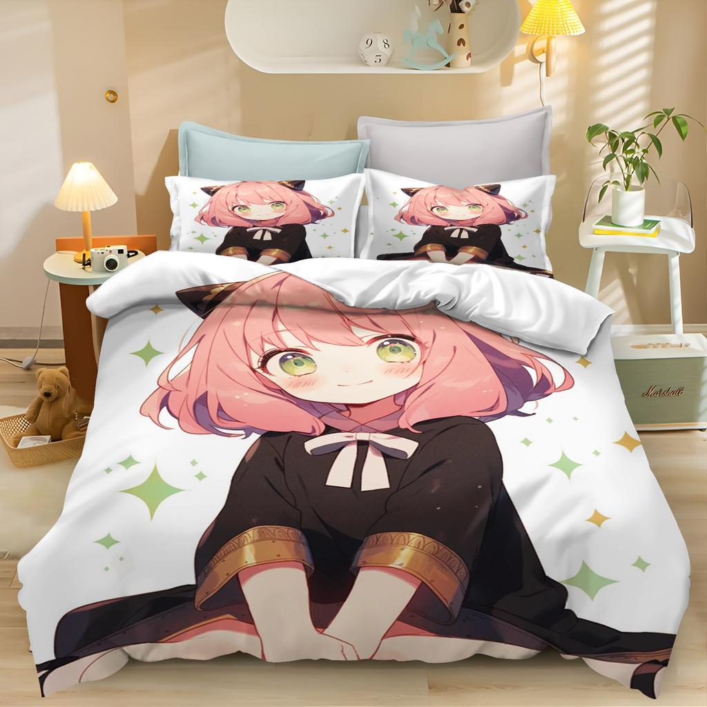 Мультяшная шпионская игра Пододеяльник Аня Покрывало Аниме Дети Милый Принт Комплект размера кинг Квин Твин Постельное белье