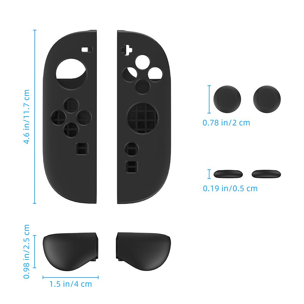 Чехол для Switch 2 Joy-con, Силиконовый чехол-рукоятка, Противоскользящий корпус, Замена с 2 колпачками для стиков, Мягкий силиконовый чехол