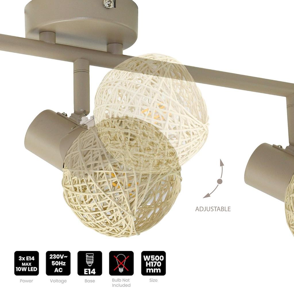 Lampa Sufitowa Nowoczesna Kaszmirowa Listwa Ozdobne Ruchome Reflektorki 3Xe14 10W Dex Milagro
