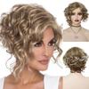 Synthetic Short Curly Wigs for Women Natural Hair Wig Highlight  Wig Mother Gift 80s Mommy Wig Old Lady Wig