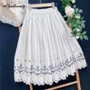 Стиль Мори Девушка Весна Лето Женская Короткая Юбка А-силуэта На Резинке Пояс Полосатая Вышивка Юбка Винтажная Базовая Женская Юбка Женская