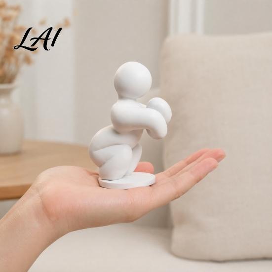 Stress Relief Desk Accessory 1/8Pcs 3D Printed Game Character Figure Sitting Standing Lying Man Figurine Toy Abstract White Statue Collectible Gift