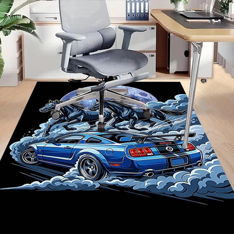 1PC Horse Car Non-Slip Floor Carpet Compatible for Office&Living Room&Bedroom&Dining room -  Soft & Pattern, Vibrant Colors-H0340