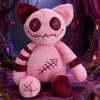 Плюшевые игрушки Хэллоуинский кот-зомби, мягкие игрушки, розовый, кавайный, розовый кот-рыба, мультяшная периферия, подушка, декор для дома