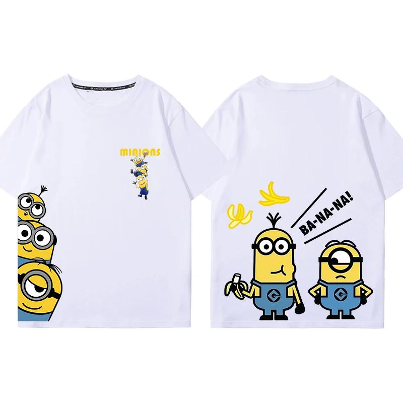 MINISO Футболка с принтом аниме и мультфильма «Губка Боб» для детей и подростков, летняя, смешная, с круглым вырезом, футболка, одежда с коротким рукавом для мальчиков и девочек