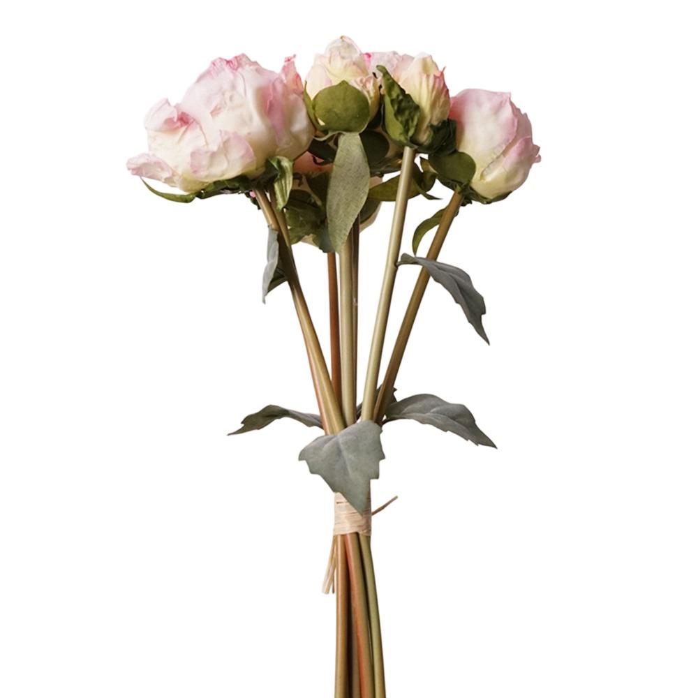 4 Flower 3 Buds Peony Artificial Flower Silk Petals Decorative Flower Photo Props