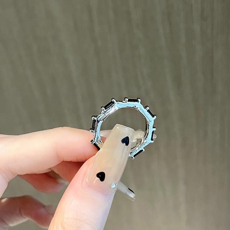 Moonstone Stars Full Of Diamonds Open Ring Niche Design Cold Wind Personality Light Luxury High-End Jewelry Women