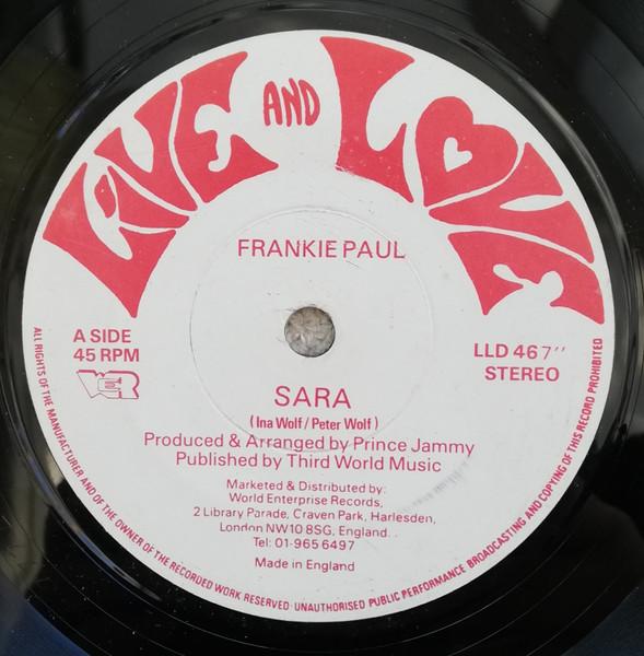 7-дюймовая пластинка FRANKIE PAUL CULTURAL ROOTS Sara Running Back To Me LLD46 Live And Love 1987 Ямайка Регги Ска Даб Б/у