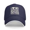 Baseball Caps I Love My Girlfriend Funny Boyfriend Retro Graphic Unisex Women Sport Summer Caps