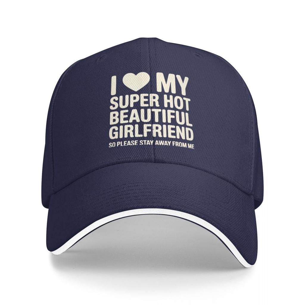 Baseball Caps I Love My Girlfriend Funny Boyfriend Retro Graphic Unisex Women Sport Summer Caps