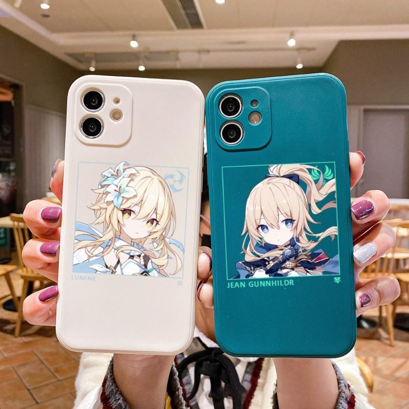 Чехол для телефона Genshin Xiao Hutao для iPhone 11 12 13 Pro Max X XR XS Max 6 6S 7 8 Plus SE 2022, жидкий квадратный цветной чехол для телефона
