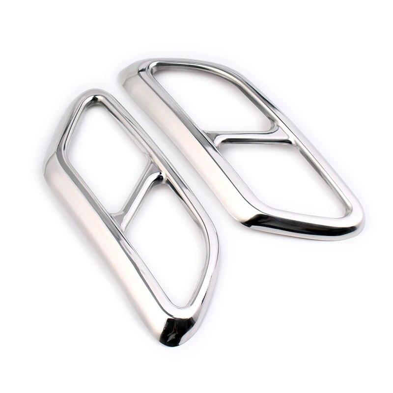 Задний двойной глушитель автомобиля, наклейка на конец трубы, накладка для Volvo 2016-S90 V90 S60, стальной хромированный глушитель, аксессуары