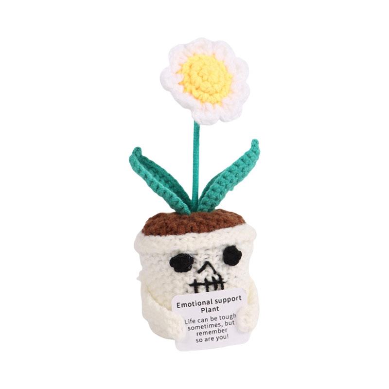 Crochet Flower Artificial Flower Potted Halloween Decoration 2025 Office Desk Accessorie Party Guests Gift Room Decor