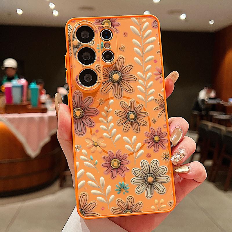 Магнитный чехол с узором «Маленький цветок» для Samsung Galaxy S26 S25 Ultra Edge S24 S23 FE A57 A17 A56 A37 A16 A55 A36 A54