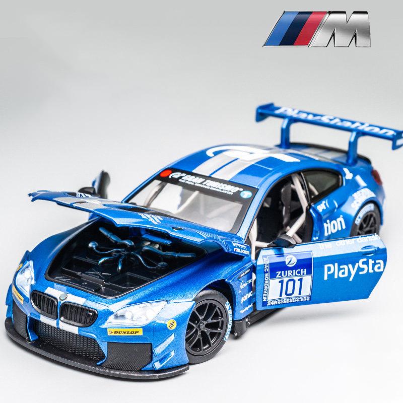 CCA 1:24 BMW M4 GT3 M6 BMW CSL Z4 Alloy Car Diecasts & Toy Vehicles Car Model Sound and light Car Toys For Kids Gifts