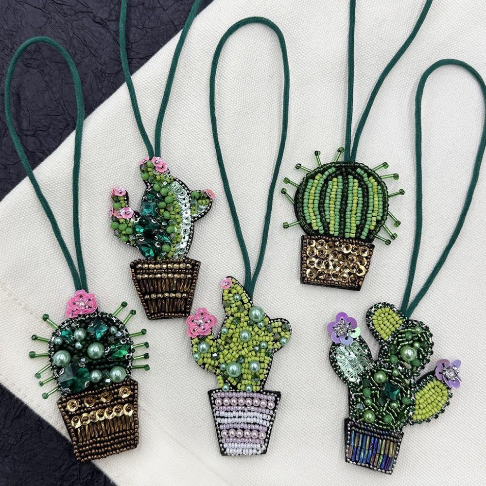 DIY Bouquet Pendant Potted Green Plants Bag Chain Charms Bag Accessories Car Accessory