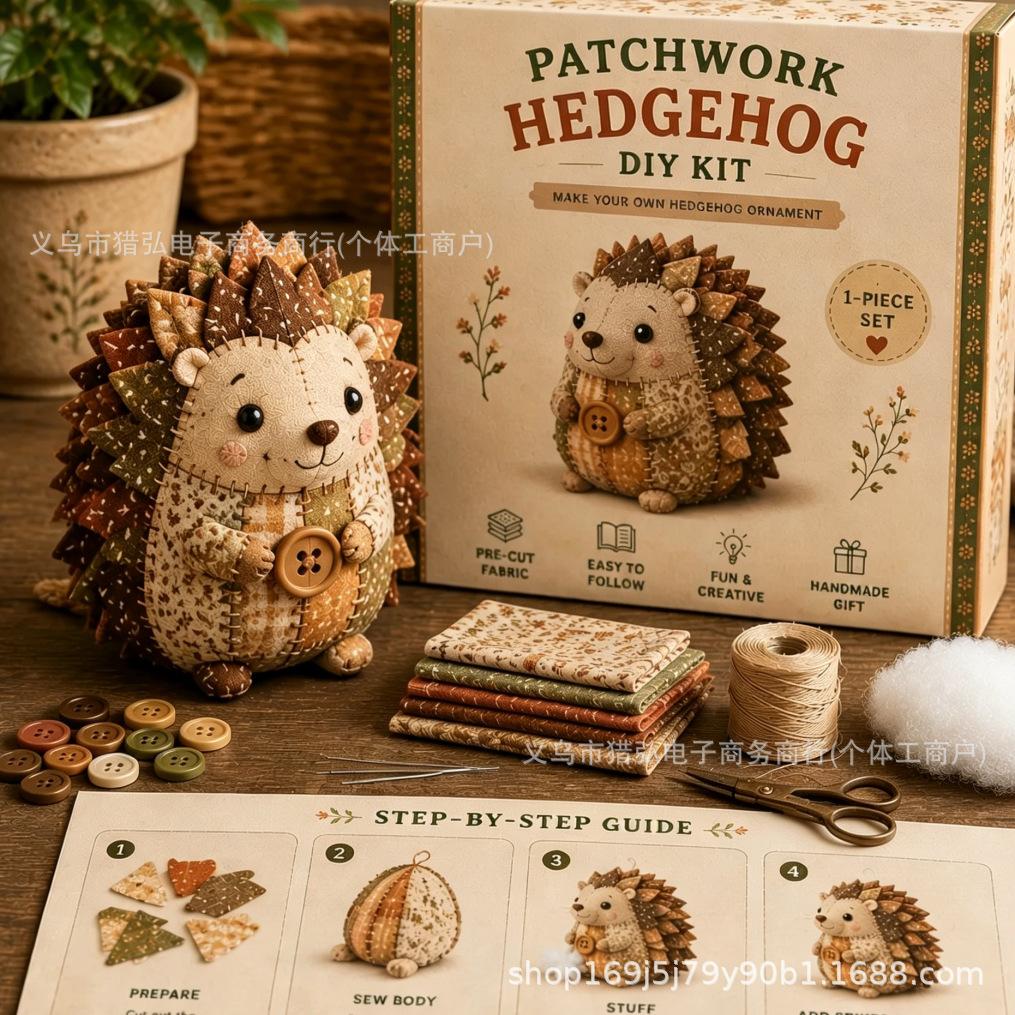 DIY Sewing Kit Stuffed Animal Craft Patchwork Mouse Plush Toy Making Set Handmade Educational Gift for Kids Adults