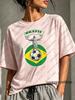 Brazil Classic Jesus Pattern T-shirts For Women Summer Hot Sale Polyester Short Sleeve Tees Breathable Sports Tees Couple Y2K Tops