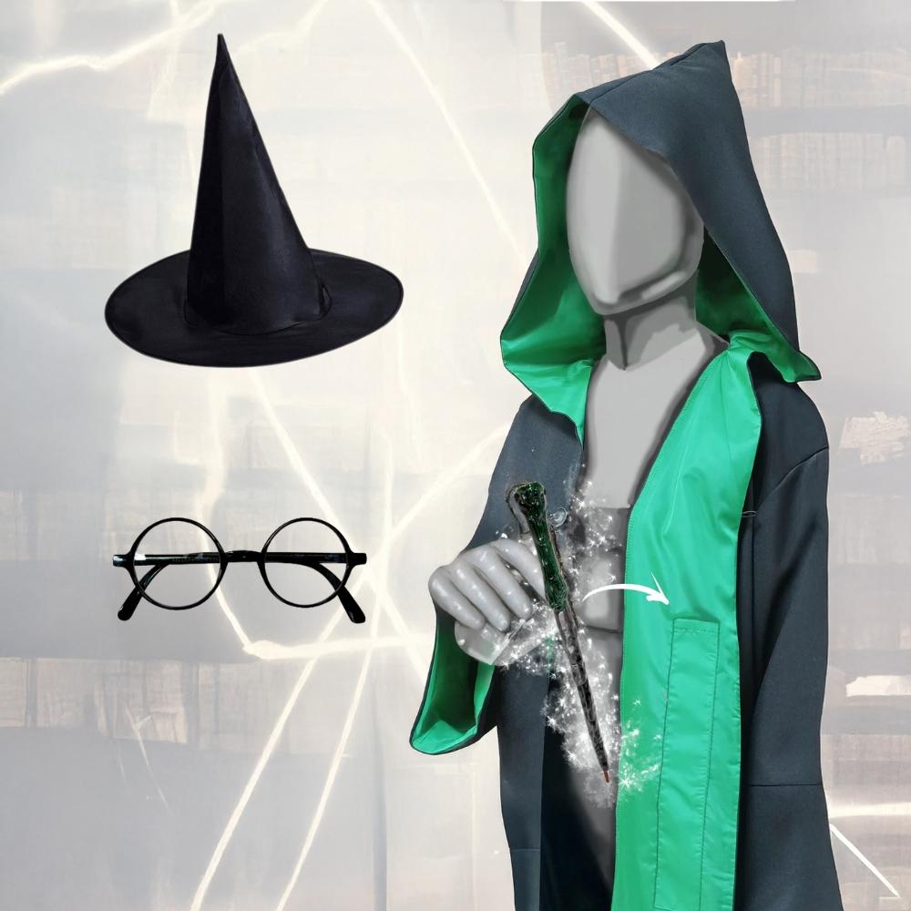 Harry Potter costume, carnival ball, glasses, wand, 134-140, disguise, cape, 134-140