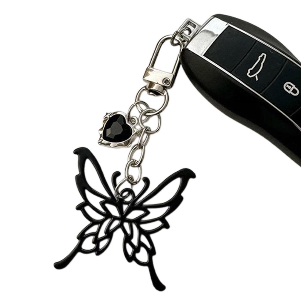 Fashionable Sturdy Alloy Butterfly Bowknot Keychain Charm Pendant Craft Supplies for Phone and Bag Accessories