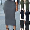 Женская юбка, однотонная эластичная облегающая юбка с высокой талией без ограничений, удобный топ до середины икры, юбка-футляр, юбка для свиданий