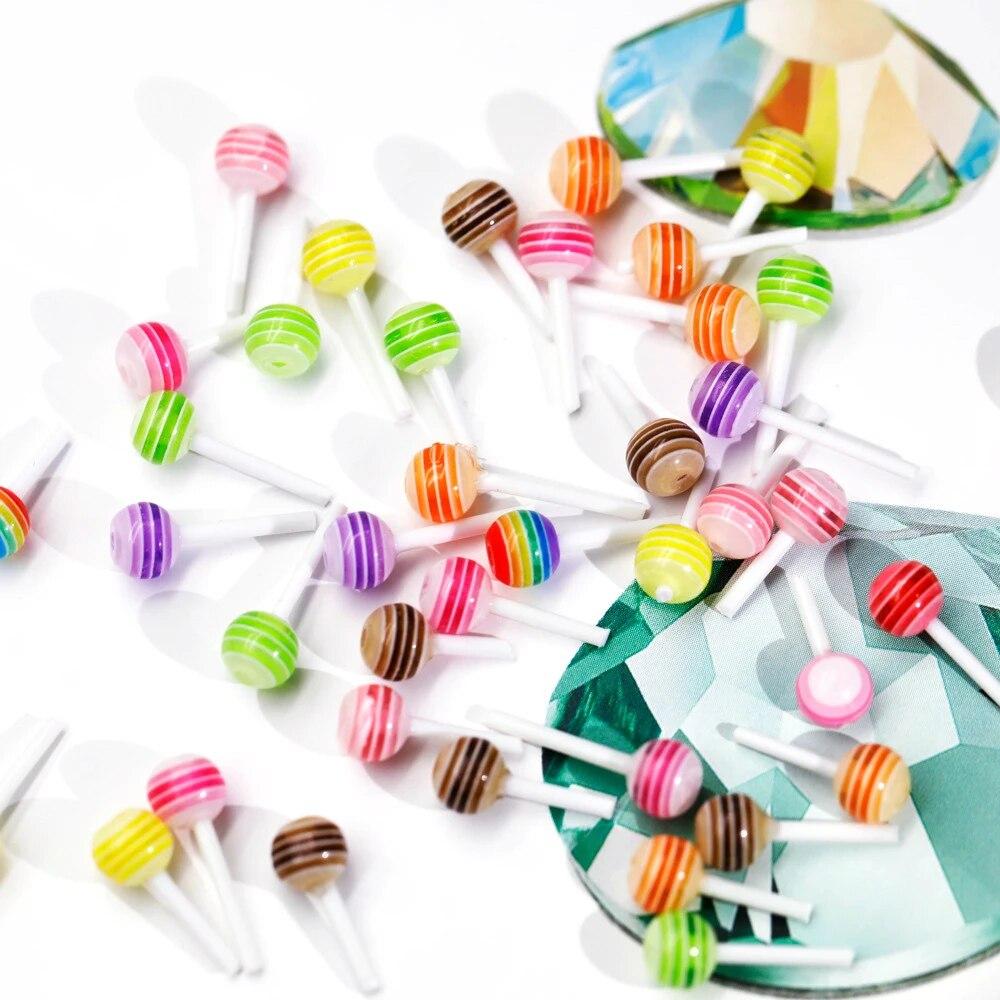 10 шт./пакет, подвеска в форме леденца для дизайна ногтей 6*12 мм, милый дизайн, 3D украшения, шпильки, ювелирные изделия, маникюр, аксессуары для дизайна ногтей, сделай сам