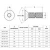 10pcs UNC 1/4-20 US Coarse Thread 304 A2 Stainless Steel Hex Socket Flat Countersunk Head Screw Bolt