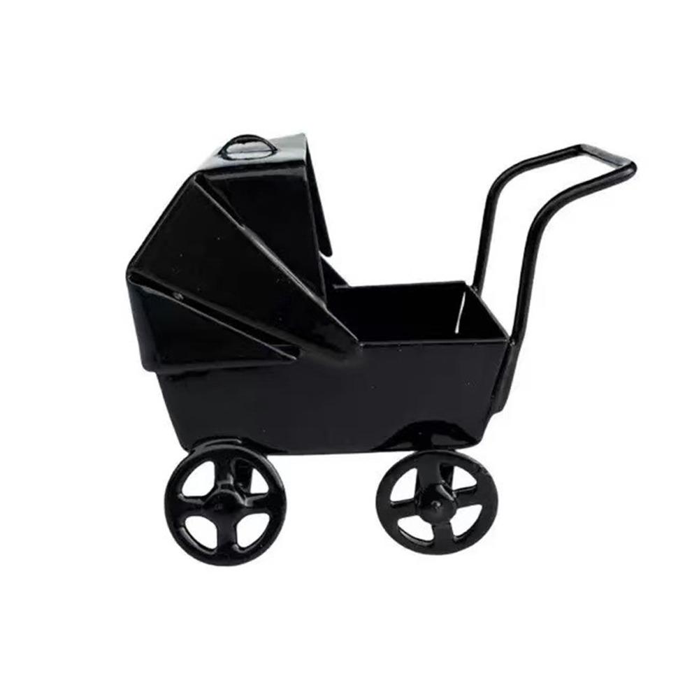 Wrought Iron Mini Bassinet Stroller Realistic Doll Pram Toys Baby Stroller Model Kids Pretend Play