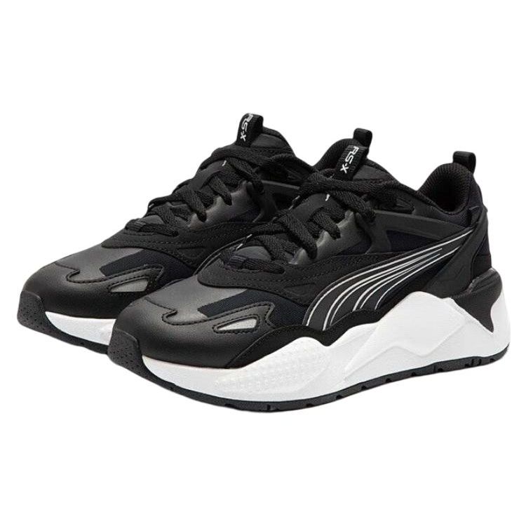 Puma Rs-X Efekt Leather Comfortable Retro Low-Top Lifestyle Sneakers Unisex Sneakers Black Silver 390777-01