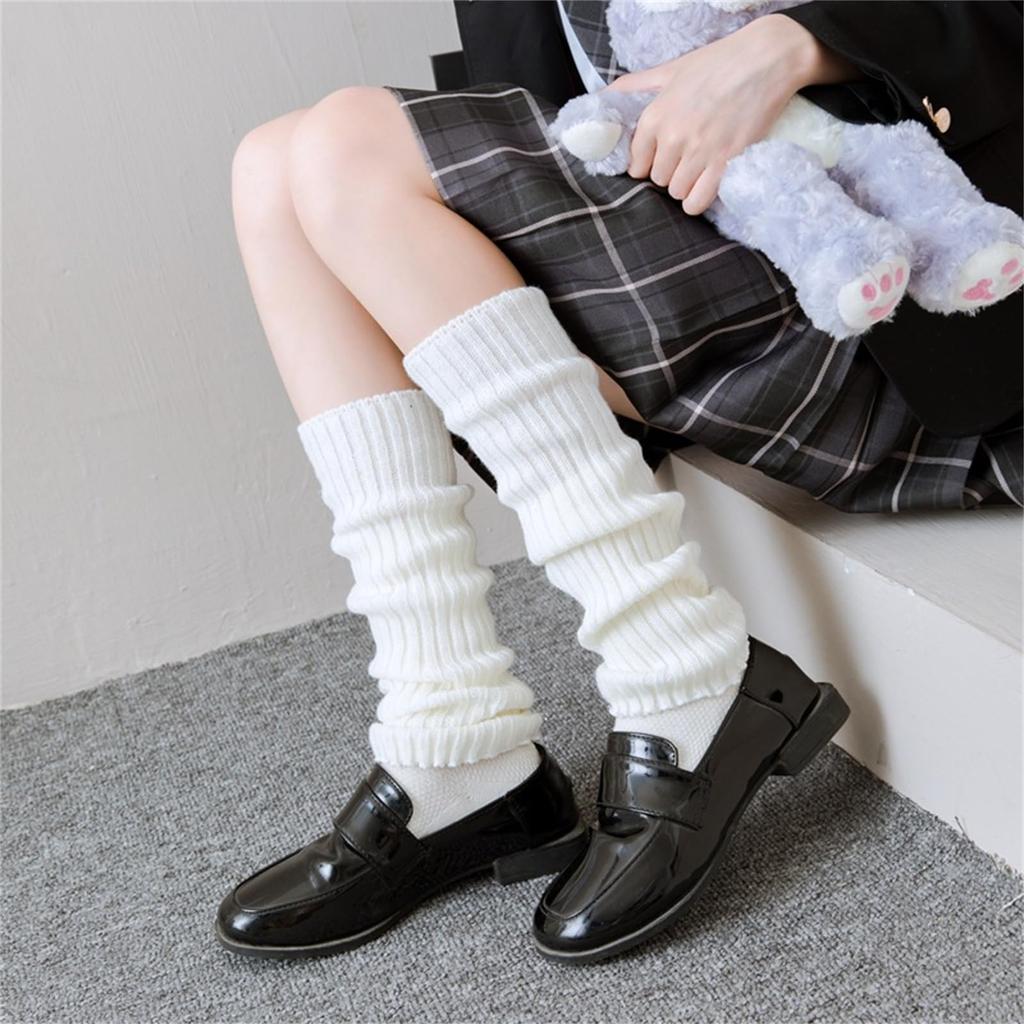 LIKENNY Thick Loose Leg Uniform Accessories for High School School Cold Weather Leg Covers for Girls and Women Socks, 40cm, Warmers, Students, Gals,