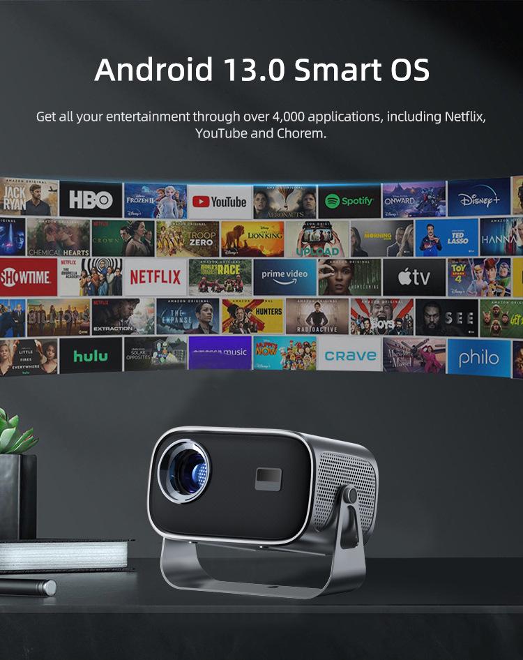 A10 4K HD Умный Портативный Домашний Кинотеатр Проектор на Гироскопе