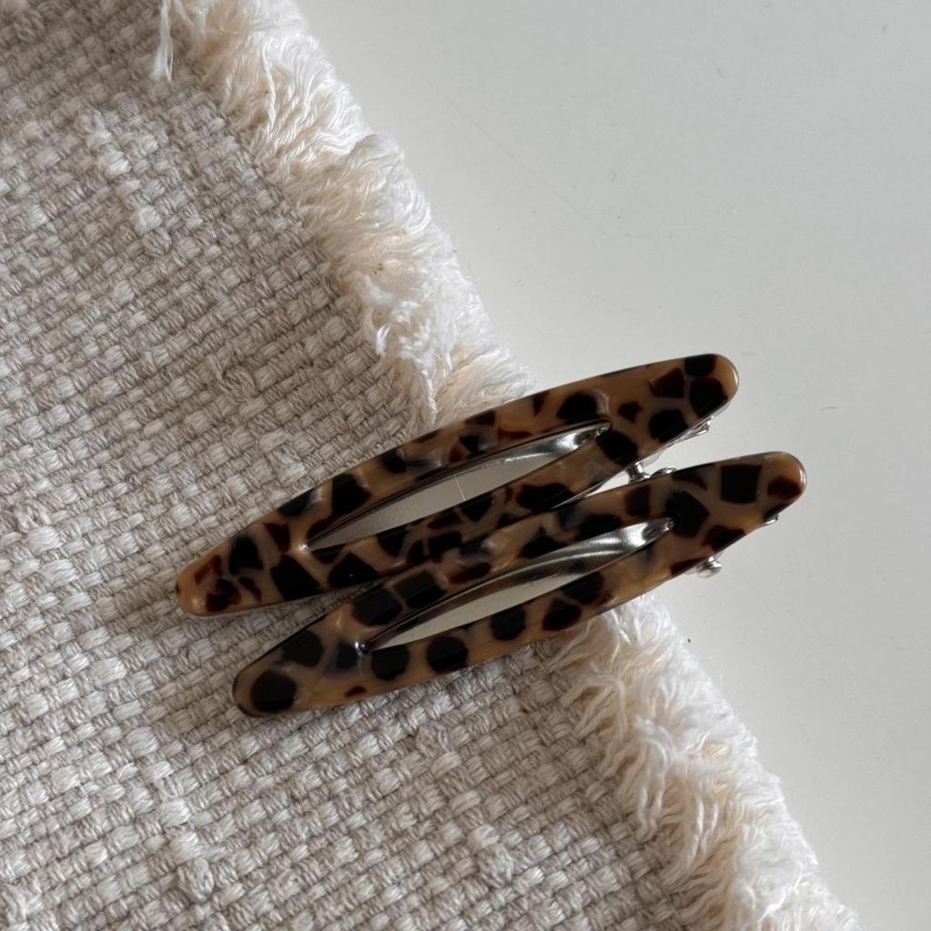 2 шт./набор Ацетатные заколки для волос Полые овальные заколки-уточки для челки Геометрические заколки Боковые заколки для волос Женские Девичьи Аксессуары для волос