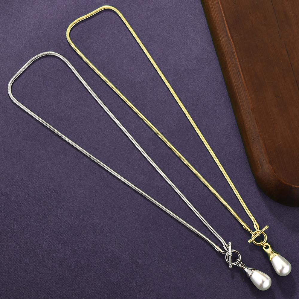 Elegant And Chic Long Water Drop Pearl Necklace For Women Ideal For Layering And Versatile Styling