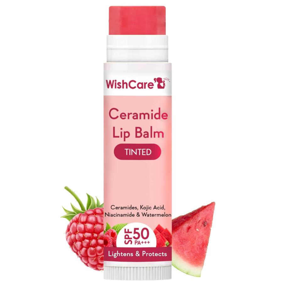 WishCare Тонированный бальзам для губ с SPF 50 PA +++ - Осветляющий бальзам для губ для темных губ с койевой кислотой и ниацинамидом - SPF бальзам для губ для женщин 5 г
