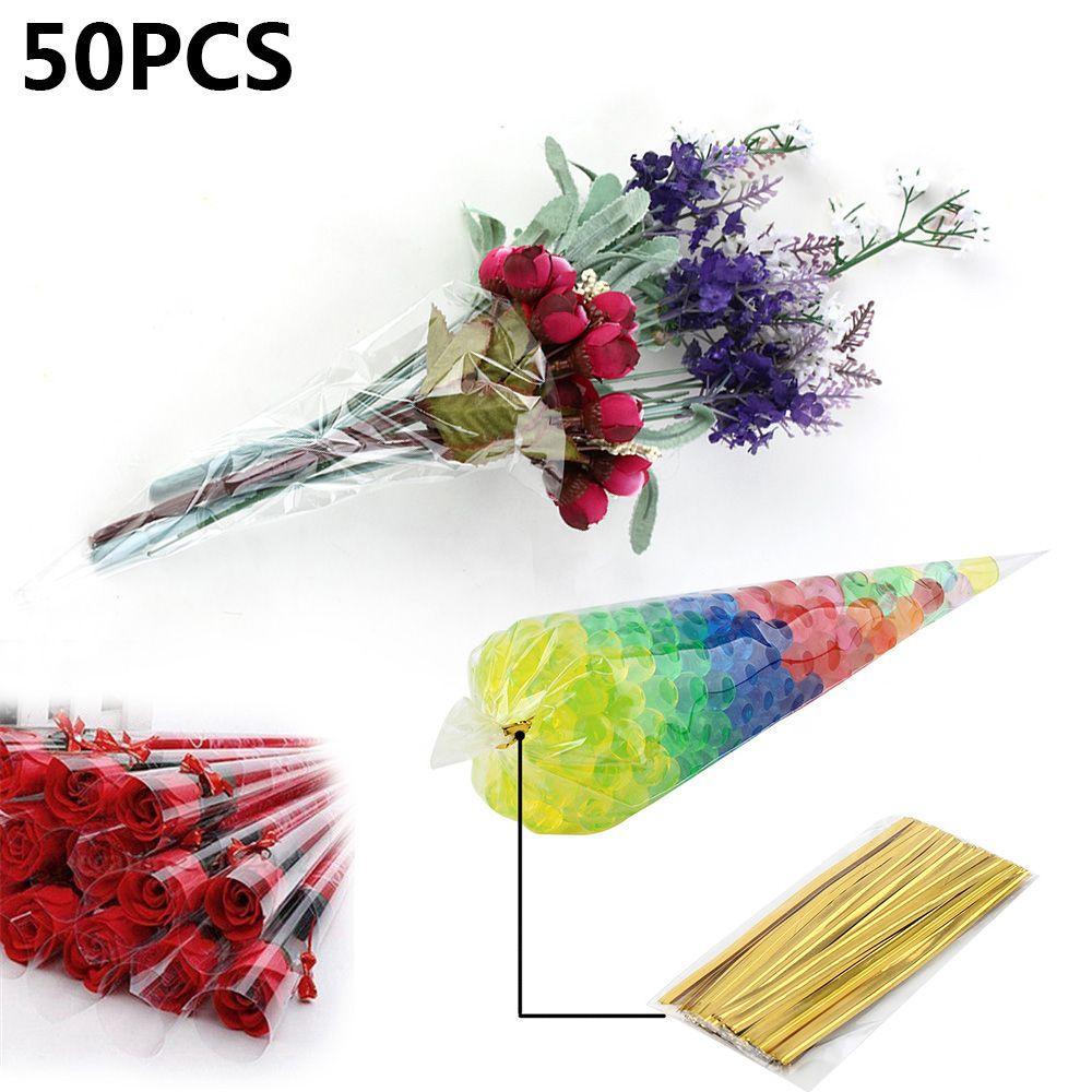 Jewelry Wedding Supplies Seal Cone Pouch Snack Pocket Plastic Candy Bag Transparent Package